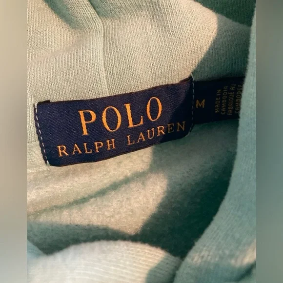 Polo Ralph Lauren 1992 Soft Teal Green Hoodie Medium ~ Mint